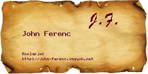 John Ferenc névjegykártya