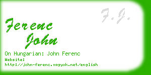 ferenc john business card